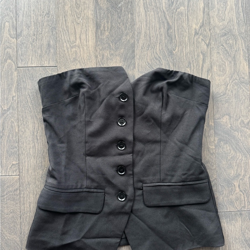 Zara Black Button-Up Women's Top